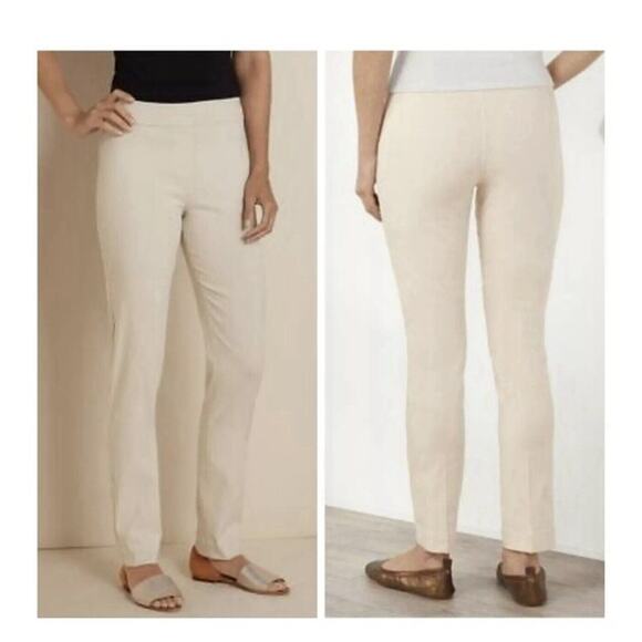 Soft Surroundings Super Stretch Pull-On Skinny Leg Pants Khaki Size Large - Picture 1 of 10